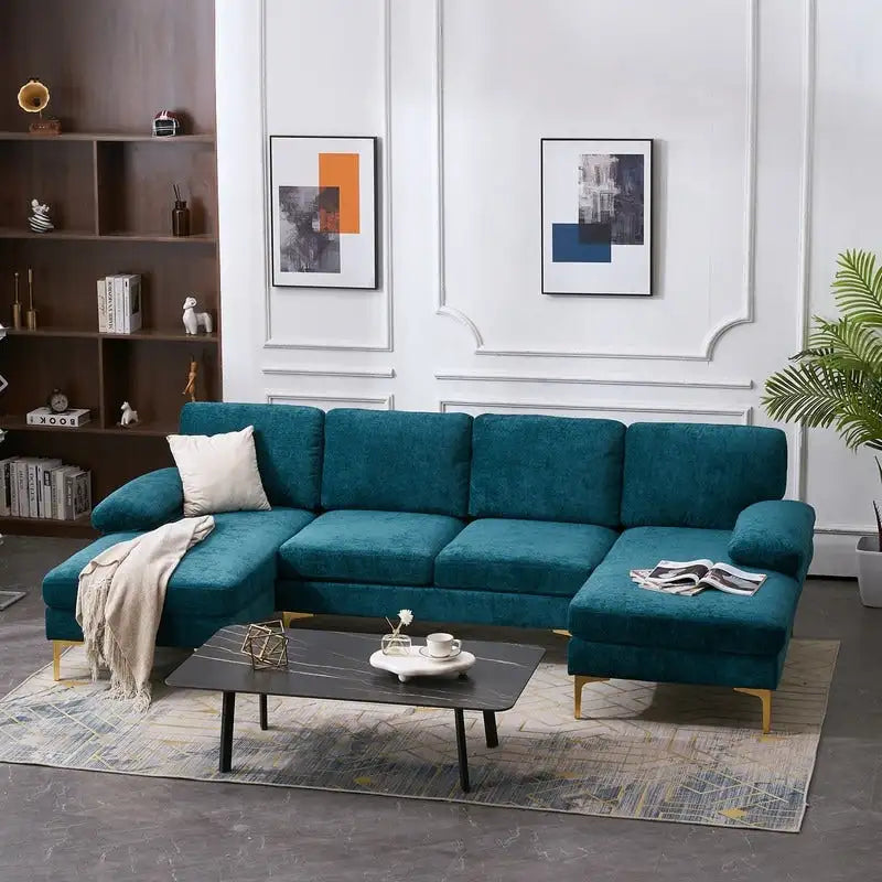 U-förmiges modulares Sofa für 4 Personen für den Innenbereich