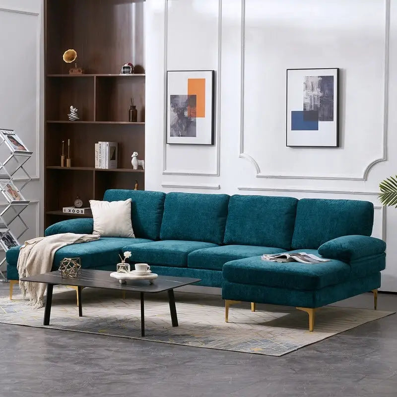 U-förmiges modulares Sofa für 4 Personen für den Innenbereich