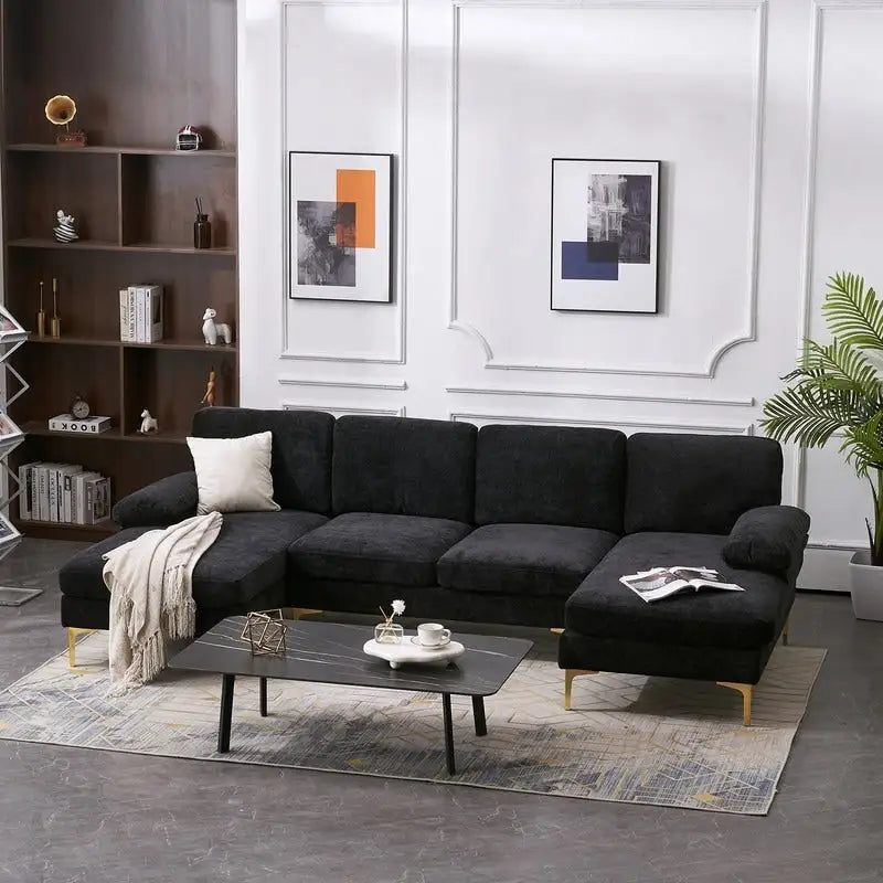 U-förmiges modulares Sofa für 4 Personen für den Innenbereich