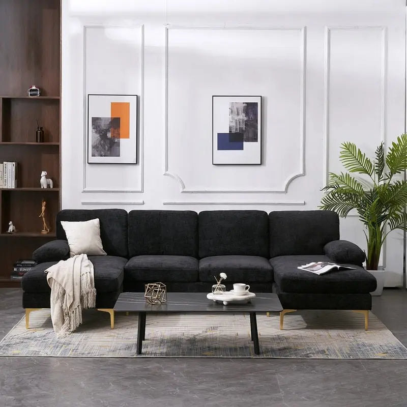 U-förmiges modulares Sofa für 4 Personen für den Innenbereich