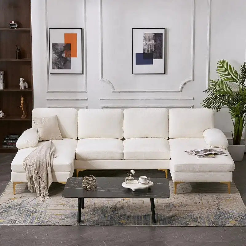 U-förmiges modulares Sofa für 4 Personen für den Innenbereich