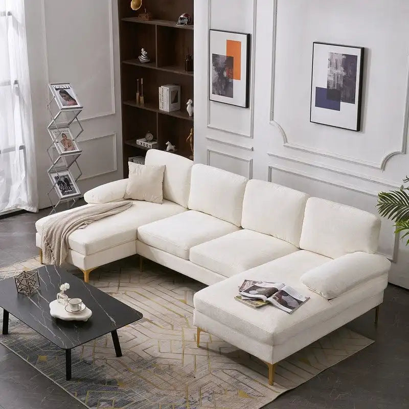 U-förmiges modulares Sofa für 4 Personen für den Innenbereich
