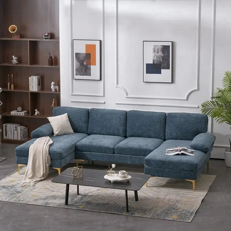 U-förmiges modulares Sofa für 4 Personen für den Innenbereich