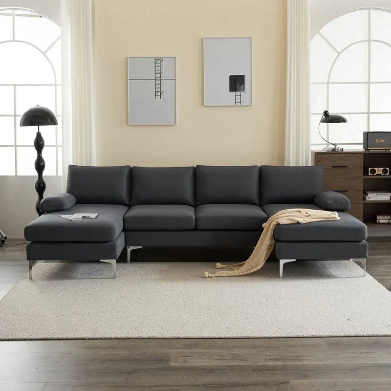 U-förmiges modulares Sofa für 4 Personen für den Innenbereich
