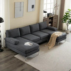 U-förmiges modulares Sofa für 4 Personen für den Innenbereich