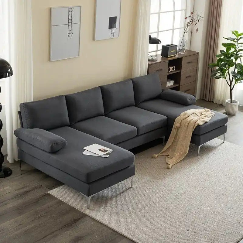 U-förmiges modulares Sofa für 4 Personen für den Innenbereich