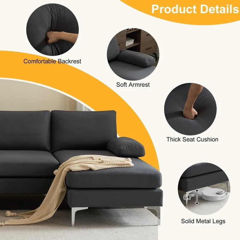 U-förmiges modulares Sofa für 4 Personen für den Innenbereich