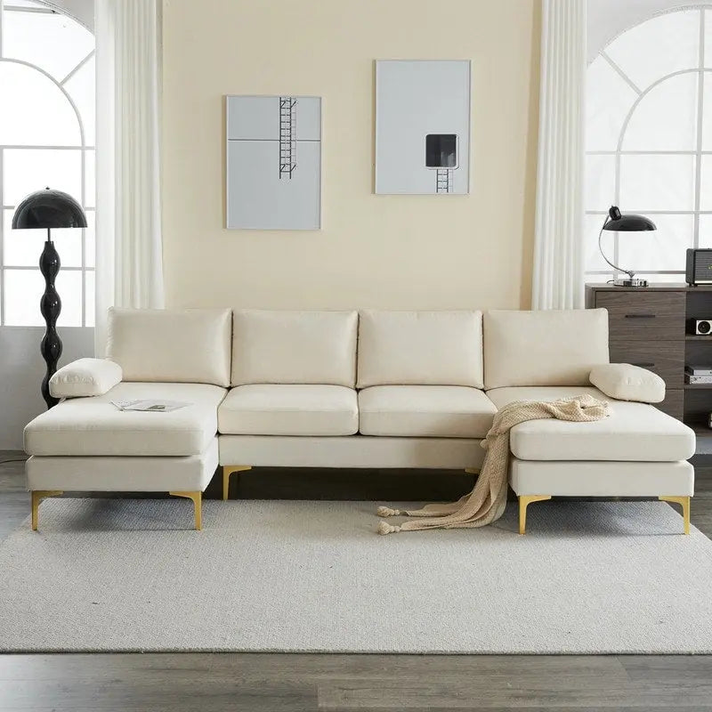 U-förmiges modulares Sofa für 4 Personen für den Innenbereich