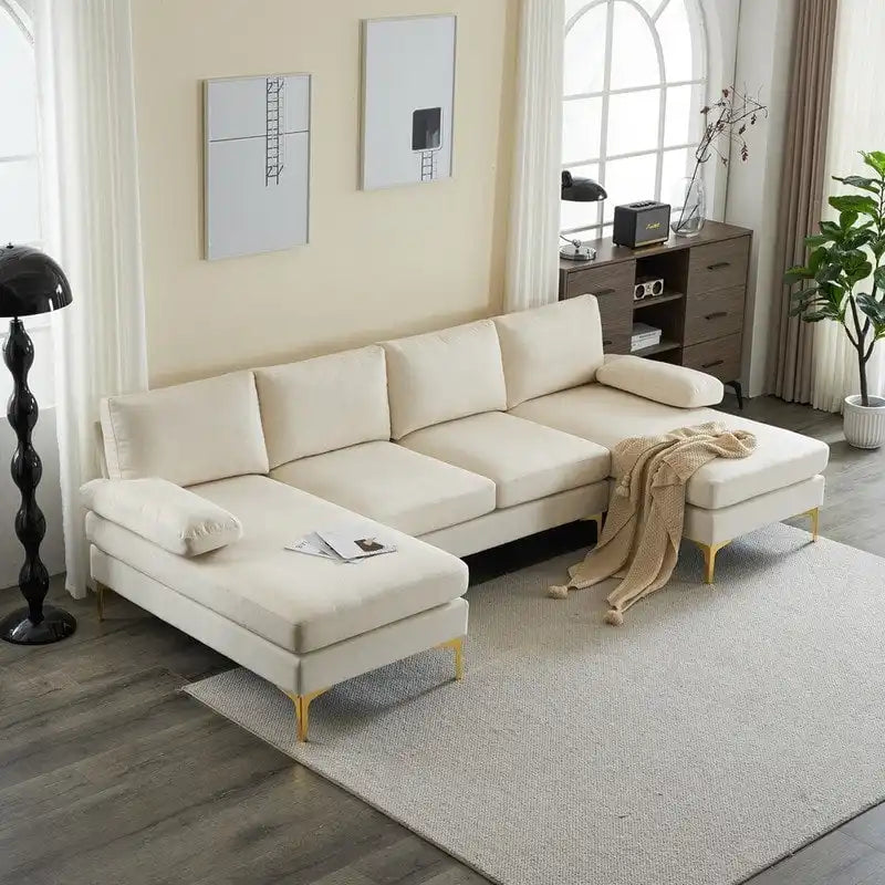 U-förmiges modulares Sofa für 4 Personen für den Innenbereich