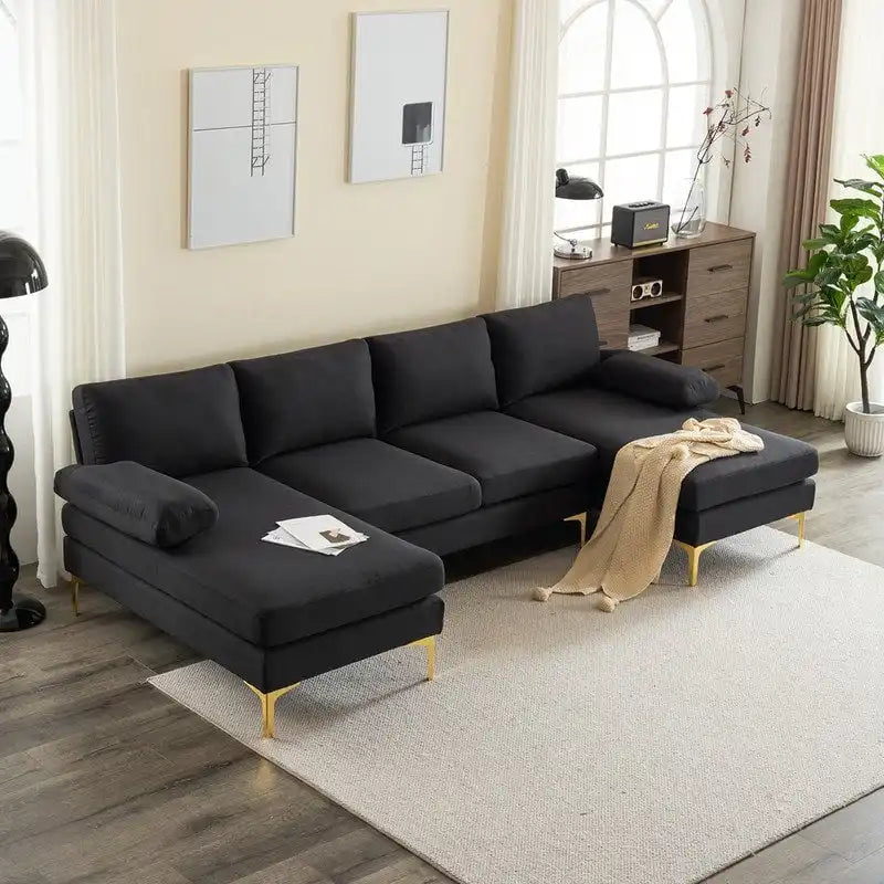 U-förmiges modulares Sofa für 4 Personen für den Innenbereich