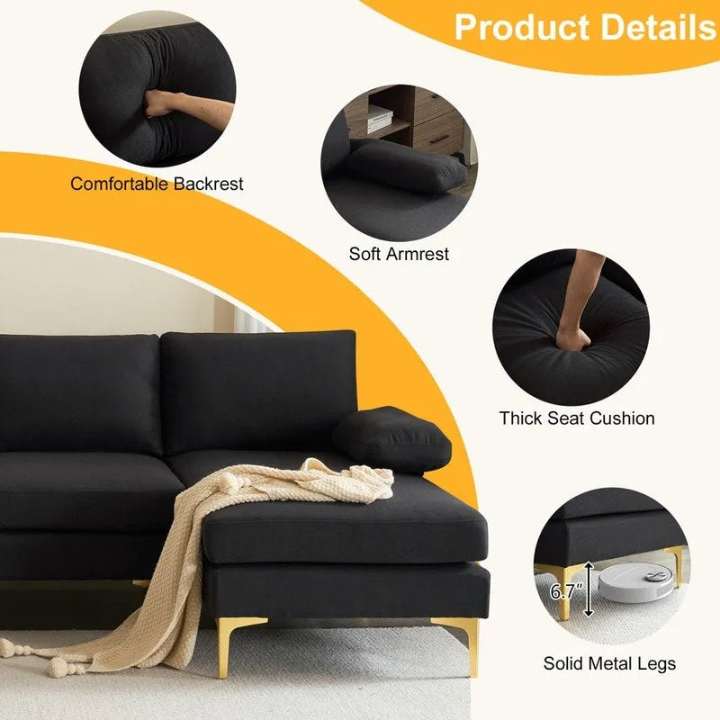 U-förmiges modulares Sofa für 4 Personen für den Innenbereich