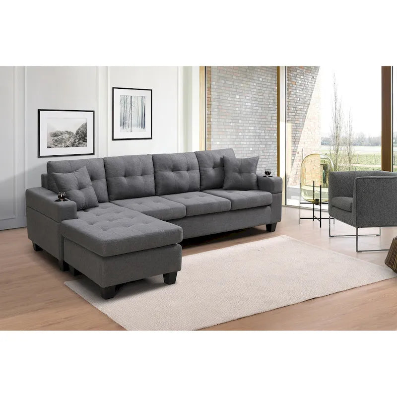 Modernes Ecksofa mit umstellbarer Récamiere