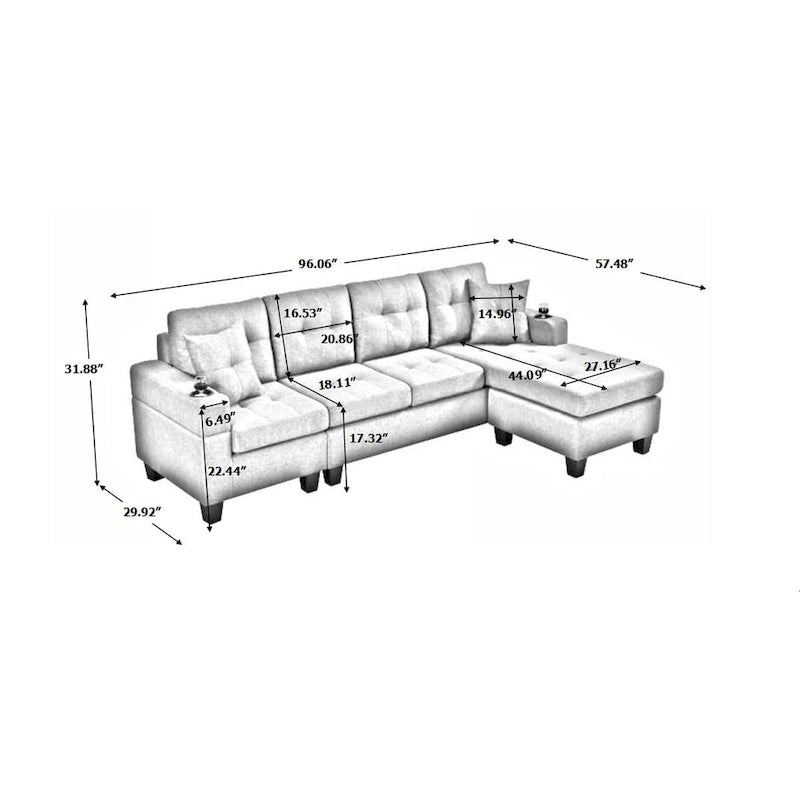 Modernes Ecksofa mit umstellbarer Récamiere