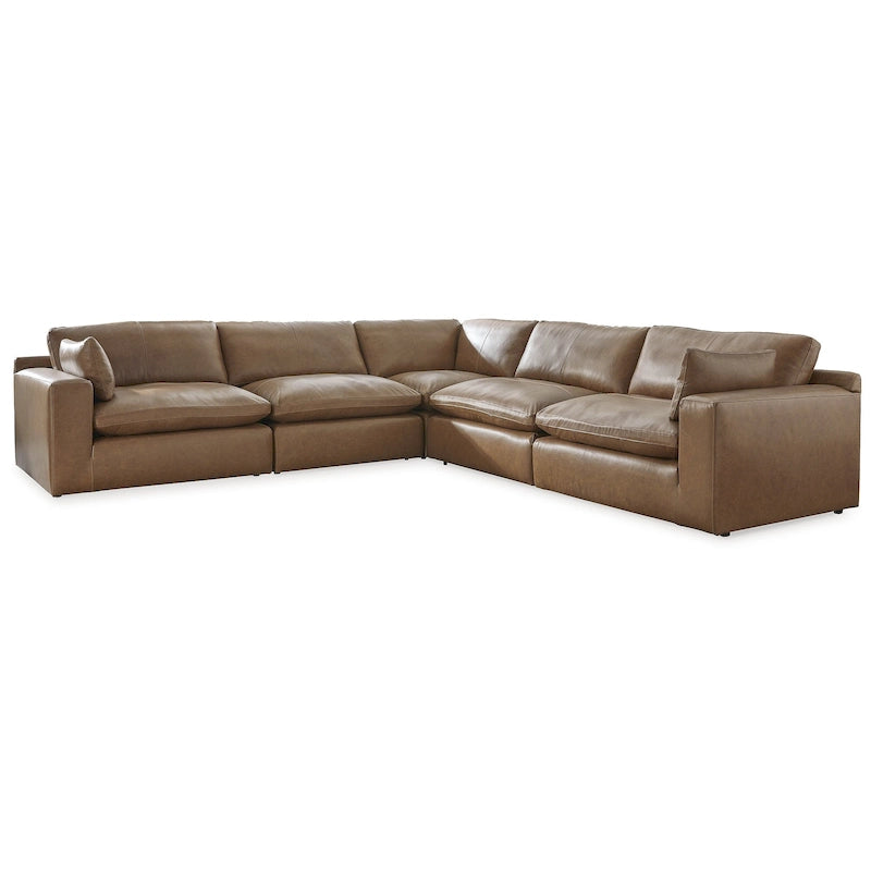 Signature Design by Ashley Emilia mittelbraunes 5-teiliges Sektionalsofa – 132B x 132T x 36H