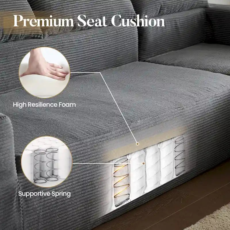 HOOOWOOO Modernes, minimalistisches Ecksofa, modulares Cord-Sofa für das Wohnzimmer