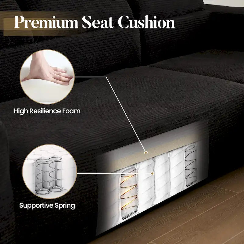 HOOOWOOO Modernes, minimalistisches Ecksofa, modulares Cord-Sofa für das Wohnzimmer