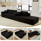 HOOOWOOO Modernes, minimalistisches Ecksofa, modulares Cord-Sofa für das Wohnzimmer
