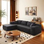 HOOOWOOO Modernes L-förmiges Ecksofa mit Kordbezug und Kissen