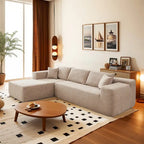 HOOOWOOO Modernes L-förmiges Ecksofa mit Kordbezug und Kissen