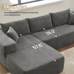 HOOOWOOO Modernes L-förmiges Ecksofa mit Kordbezug und Kissen