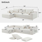 109x68 Modulares Sektionssofa-Set für das Wohnzimmer, Sofa im modernen minimalistischen Stil, Polster-Schlafsofa