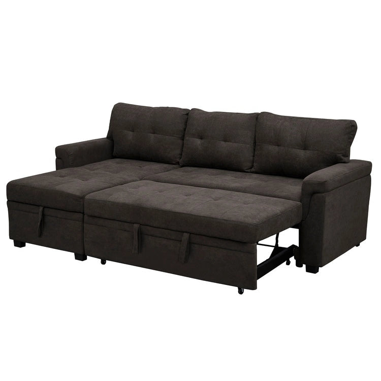 Perry Modernes Wendbares Ecksofa mit Stauraum-Recamiere, Ausziehbarem Schlafsofa für das Wohnzimmer