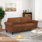 Costway Modernes 3-Sitzer Sofa aus PU-Leder 81,5 mit 2 Rückenlehnen – Details anzeigen