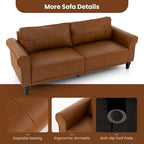 Costway Modernes 3-Sitzer Sofa aus PU-Leder 81,5 mit 2 Rückenlehnen – Details anzeigen