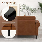 Costway Modernes 3-Sitzer Sofa aus PU-Leder 81,5 mit 2 Rückenlehnen – Details anzeigen