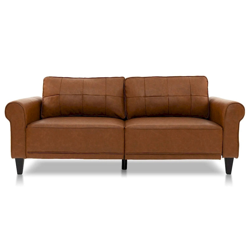 Costway Modernes 3-Sitzer Sofa aus PU-Leder 81,5 mit 2 Rückenlehnen – Details anzeigen