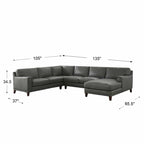 Hydeline Hayward Ecksofa mit Récamiere aus Top-Grain-Leder