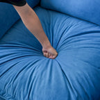 Wolkensofa Modulsofa mit Daunenfedern L-förmiges Samtsofa mit breiter, tiefer Sitzfläche, umwandelbar.