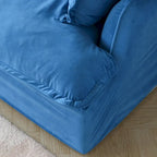 Wolkensofa Modulsofa mit Daunenfedern L-förmiges Samtsofa mit breiter, tiefer Sitzfläche, umwandelbar.