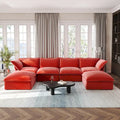 U-förmiges Sofa für Wohnzimmer, umbaubares Ecksofa, modulares Sofa mit Hockern für Wohnzimmer