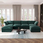 U-förmiges Sofa für Wohnzimmer, umbaubares Ecksofa, modulares Sofa mit Hockern für Wohnzimmer