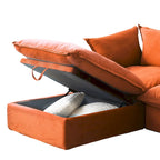U-förmiges Sofa für Wohnzimmer, umbaubares Ecksofa, modulares Sofa mit Hockern für Wohnzimmer