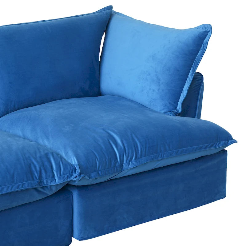 U-förmiges Sofa für Wohnzimmer, umbaubares Ecksofa, modulares Sofa mit Hockern für Wohnzimmer