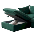 U-förmiges Sofa für Wohnzimmer, umbaubares Ecksofa, modulares Sofa mit Hockern für Wohnzimmer