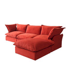 L-förmige Sektionssofas, Tiefe Sektionscouch mit Chaise Ottoman, Moderne gemütliche modulare Sektionssofas
