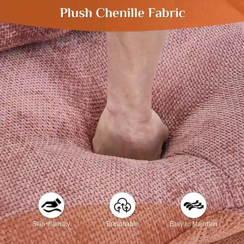 Ouyessir Sofagarnitur mit U-förmigem Sektionssofa aus weichem Chenille-Stoff mit zweilagigem Kissen