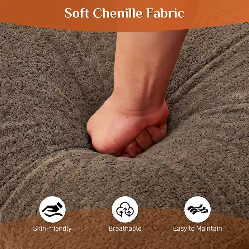 Ouyessir Sofagarnitur mit U-förmigem Sektionssofa aus weichem Chenille-Stoff mit zweilagigem Kissen