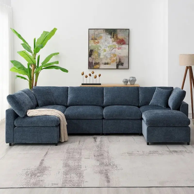 U-förmiges Schlafsofa mit Ottomane