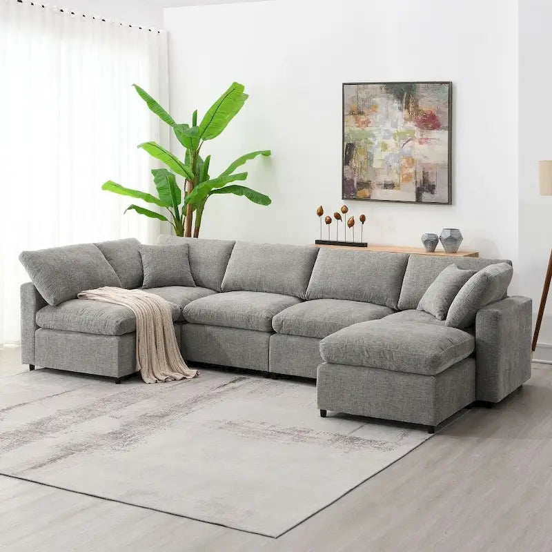 U-förmiges Schlafsofa mit Ottomane
