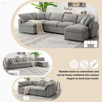 U-förmiges Schlafsofa mit Ottomane