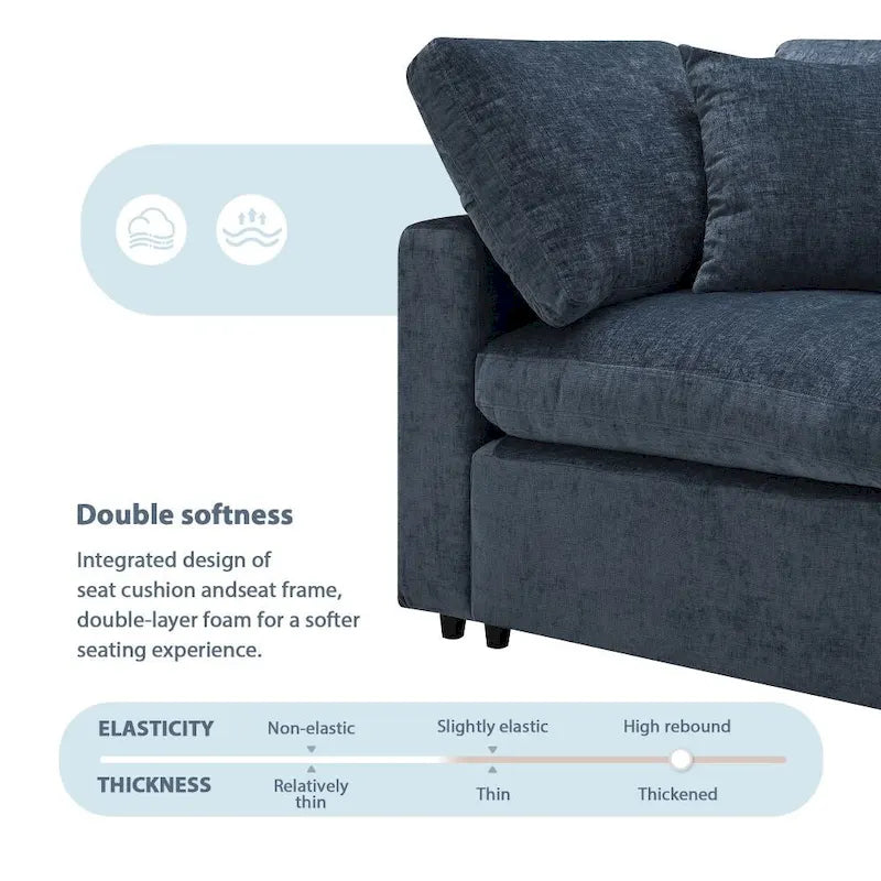 U-förmiges Schlafsofa mit Ottomane