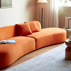 132,3 Zoll großes halbmondförmiges, geschwungenes Sektionalsofa