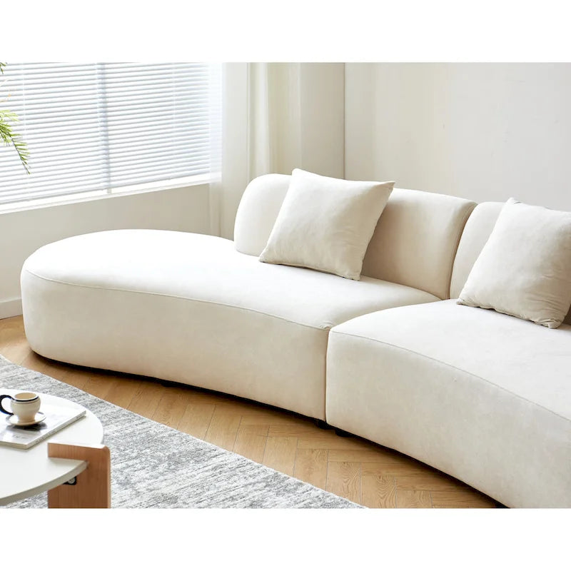 132,3 Zoll großes halbmondförmiges, geschwungenes Sektionalsofa