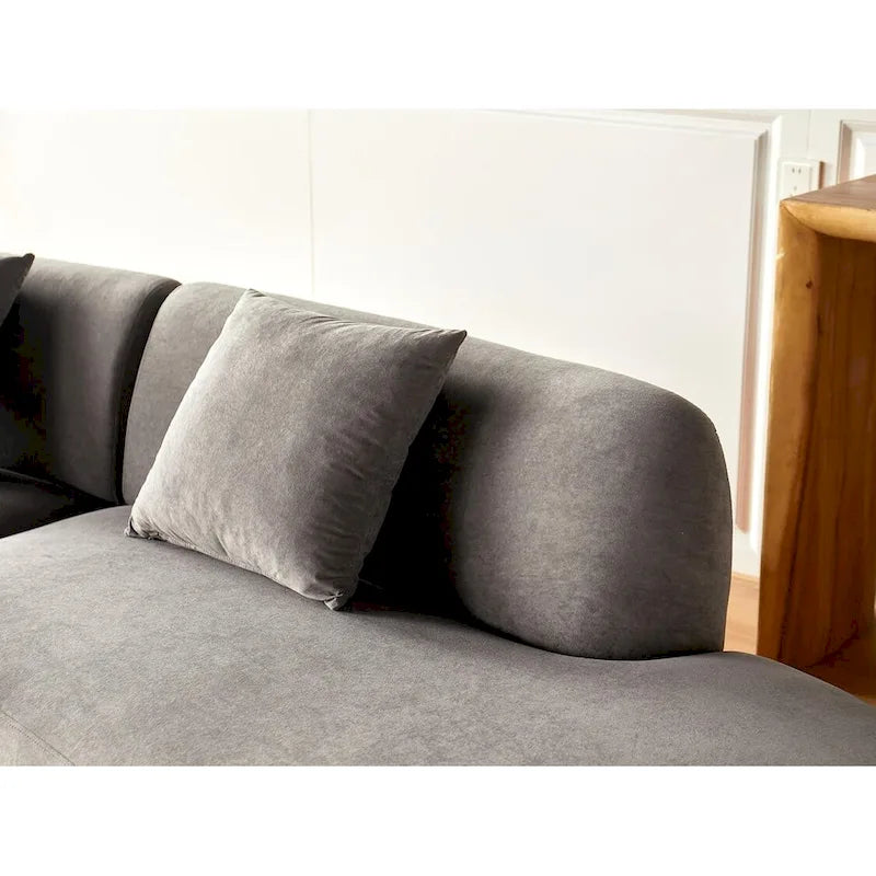 132,3 Zoll großes halbmondförmiges, geschwungenes Sektionalsofa