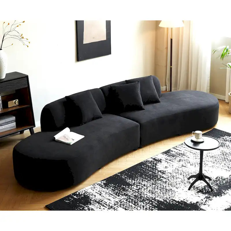 132,3 Zoll großes halbmondförmiges, geschwungenes Sektionalsofa
