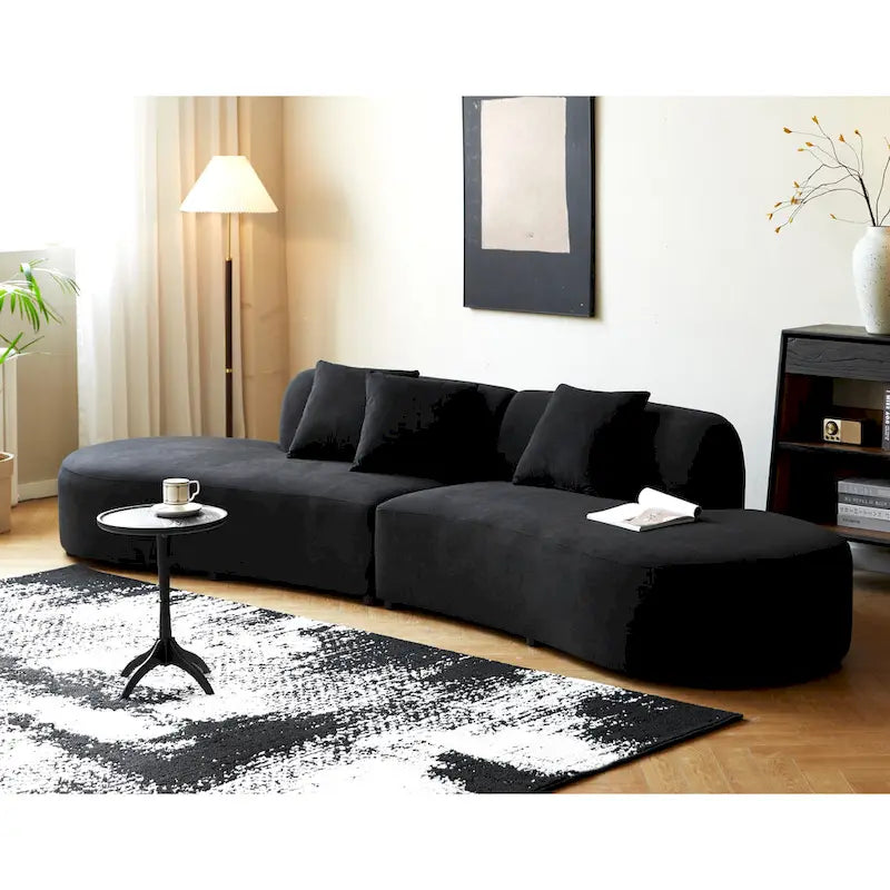 132,3 Zoll großes halbmondförmiges, geschwungenes Sektionalsofa